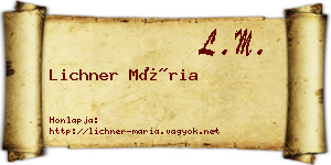 Lichner Mária névjegykártya